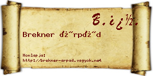 Brekner Árpád névjegykártya